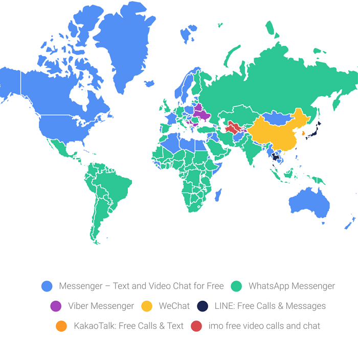 Worldwide messaging apps